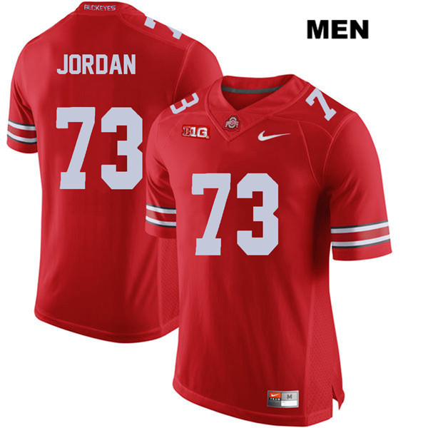 Ohio State Buckeyes Men's Michael Jordan #73 Red Authentic Nike College NCAA Stitched Football Jersey CJ19D54DL